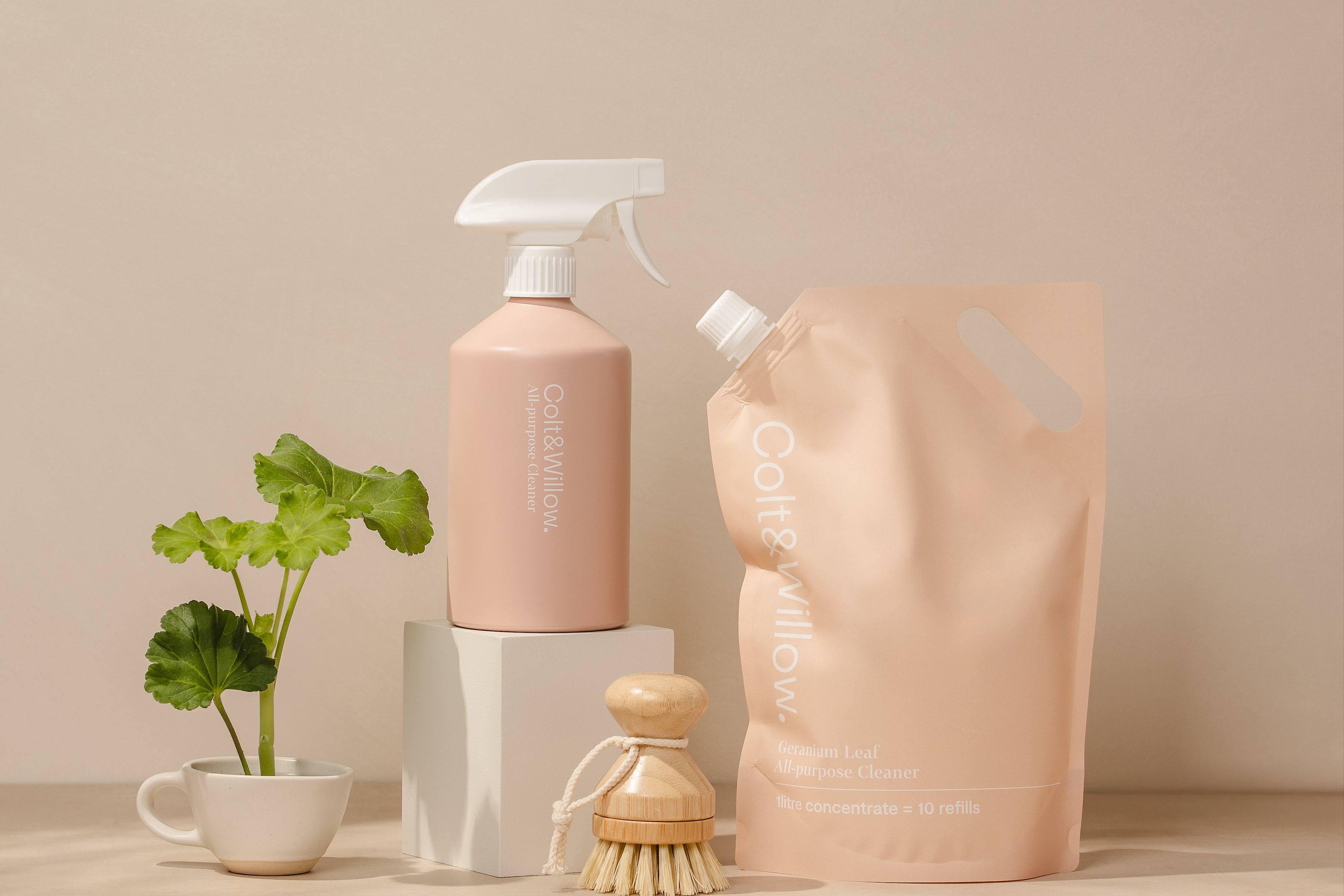 Stylish and sustainable cleaning products in Colt & Willow’s starter pack